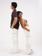 Crystal embroidered jeans