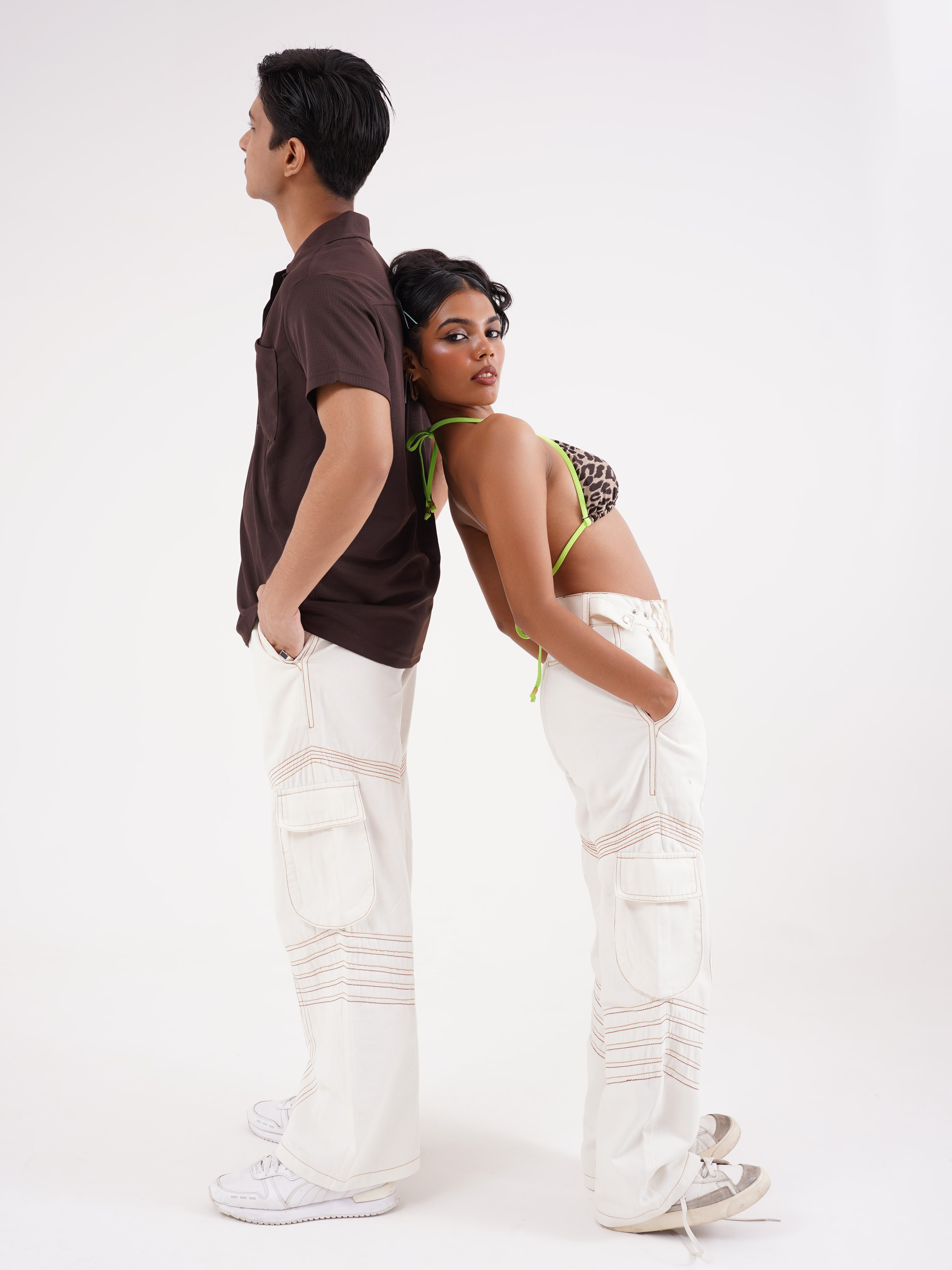 Crystal embroidered jeans