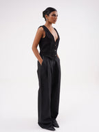 Sauve Tailored Pleated Wide-Leg Trousers