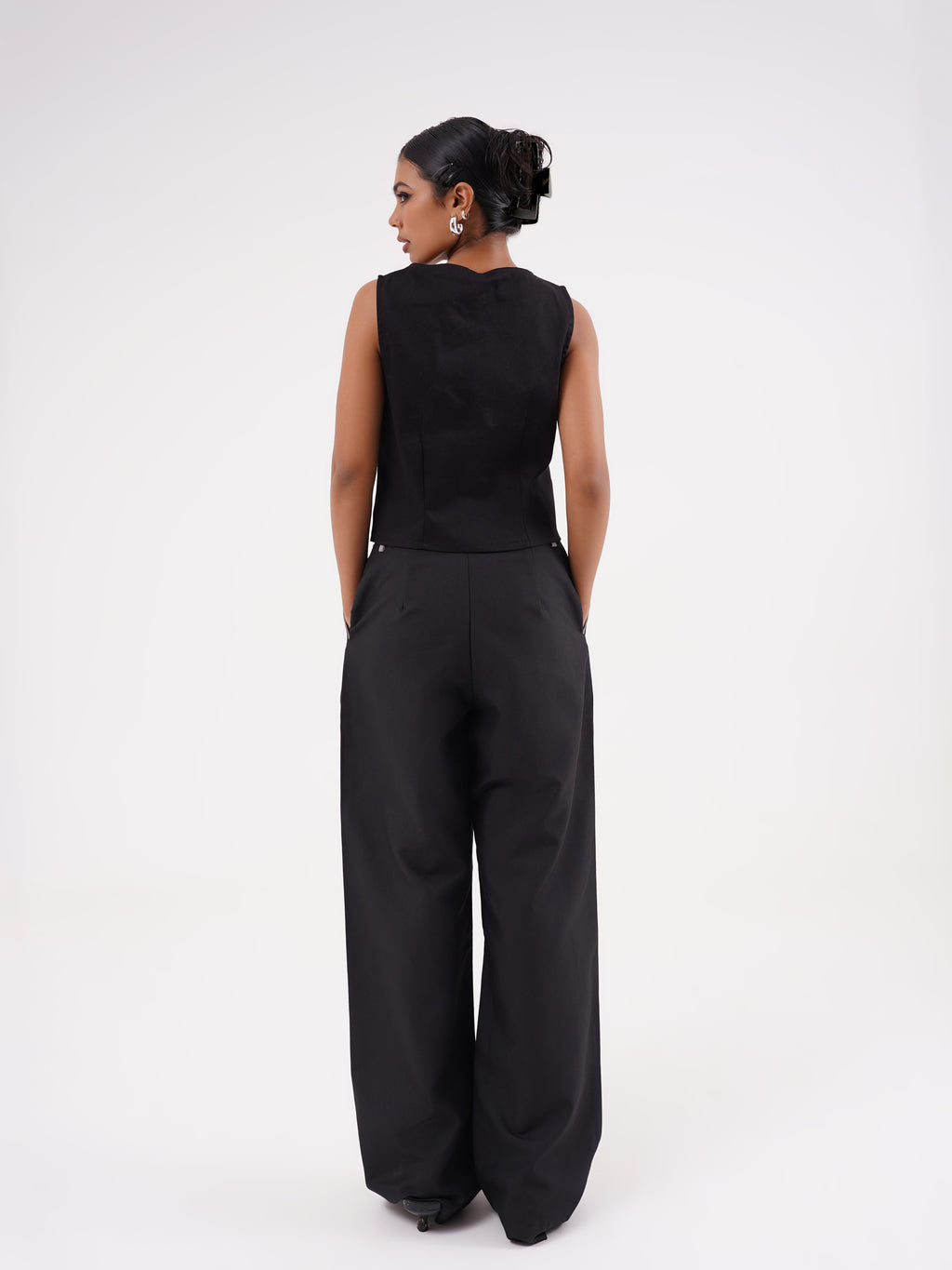 Sauve Tailored Pleated Wide-Leg Trousers