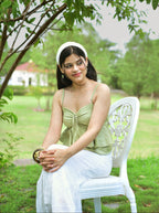 Ivy frill top in sage