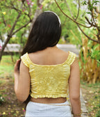 Daisy corset fit top in butter yellow