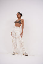 Crystal embroidered jeans